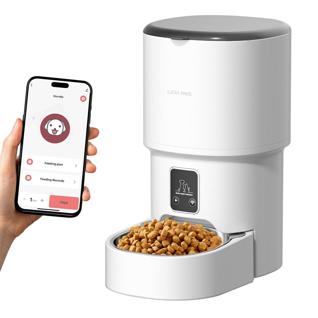 Futterautomat Katze 4L, Katzen Futterautomat mit Timer und Portionskontrolle, 1–6 Mahlzeiten pro Tag