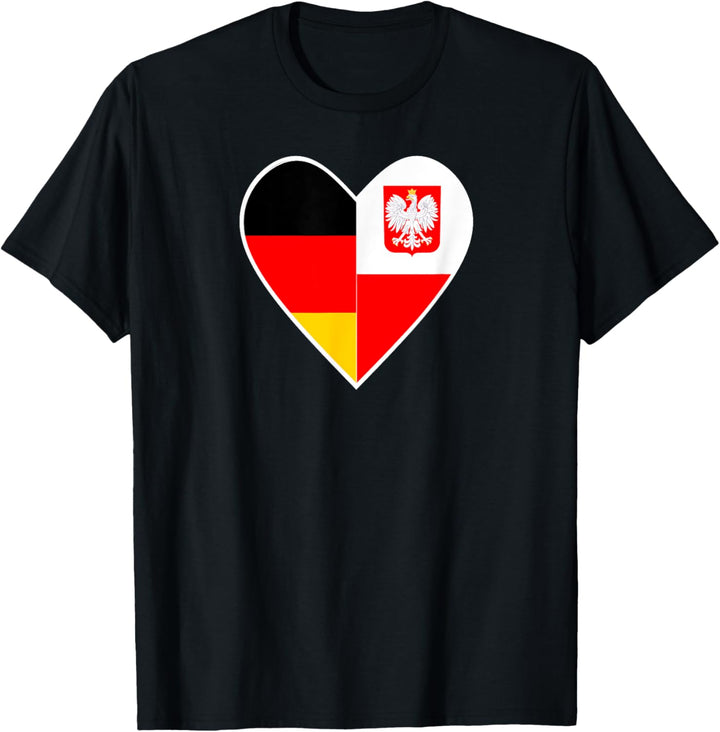 Nationalität & Freundschaft - Deutsch und Polen - Herz T-Shirt