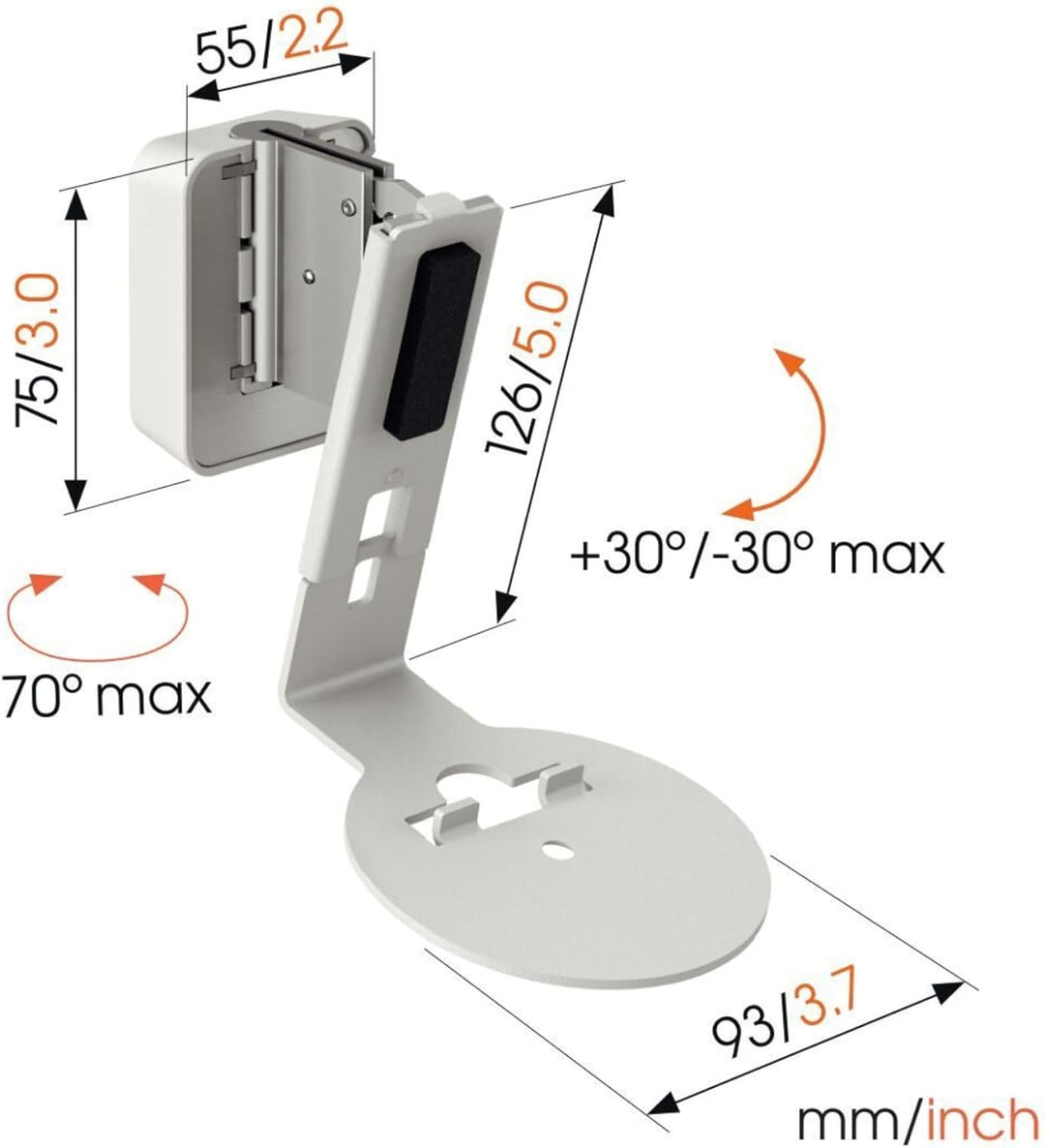 Vogel's SWM 4111 Wandhalterung | Exclusiv für Sonos ERA 100 Lautsprecher | Hochwertig und durchdacht
