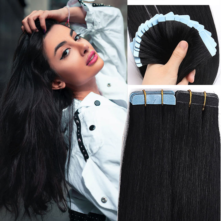SEGO Tape Extensions Echthaar Haarverlängerung 20 Tressen/30 g Klebeband Band in Haarverlängerung Kl