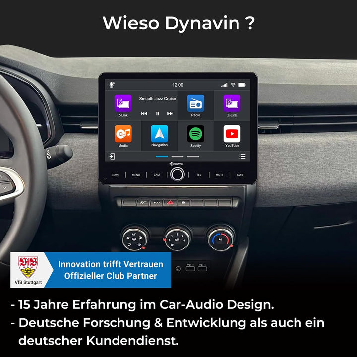 DYNAVIN Android Autoradio Navi für Renault Clio V 2020-2025, 10,1 Zoll Radio mit Wireless Carplay un