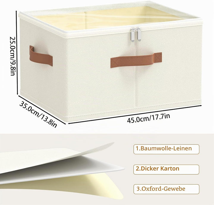 OUTBROS Aufbewahrungsbox mit Deckel, Faltbare Stoffboxen, Kleiderschrank Organizer, Unterbett Aufbew