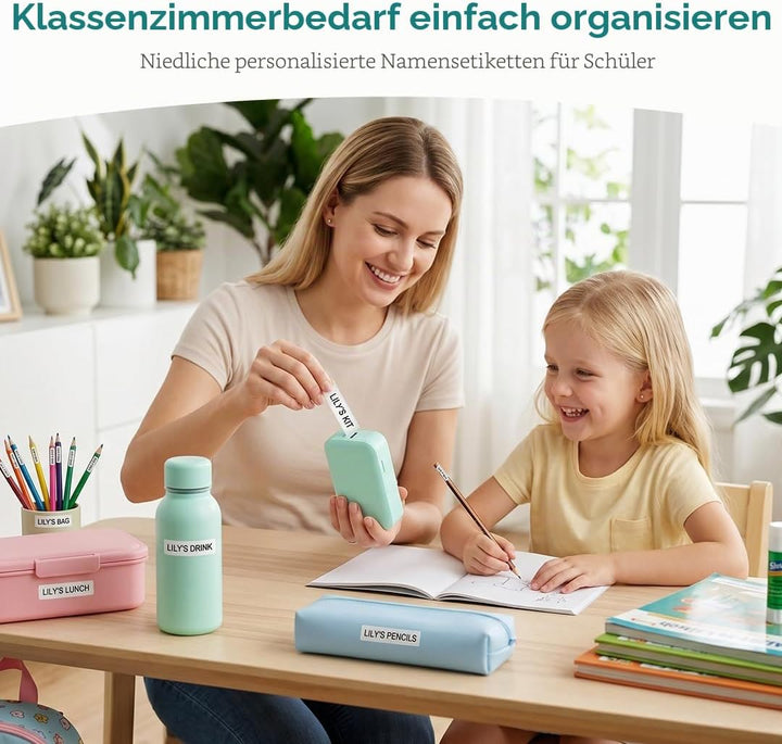 Phomemo D30 Etikettendrucker, Mini Bluetooth Etikettiergerät Tragbarer beschriftungsgerät Selbstkleb