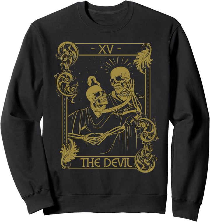 Vintage Tarot Card Astrology Skeleton Horror Retro Sweatshirt