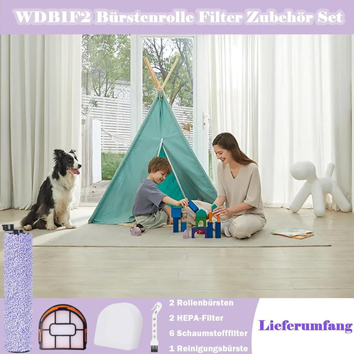 WDB1F2 Filter Bürste Zubehör Set für Shark HydroVac XL 3-in-1 WD101 WD201 WD100 WD200 AW201 WD200C W