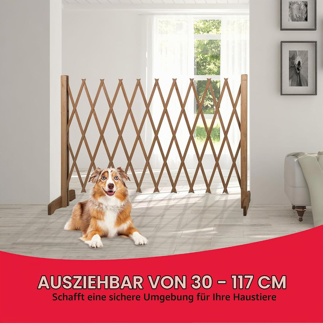 maxxpro Abspergitter Hund - Versenkbarer Hundegitter - Schutzgitter Ausziehbare Breite 30 bis 117 cm