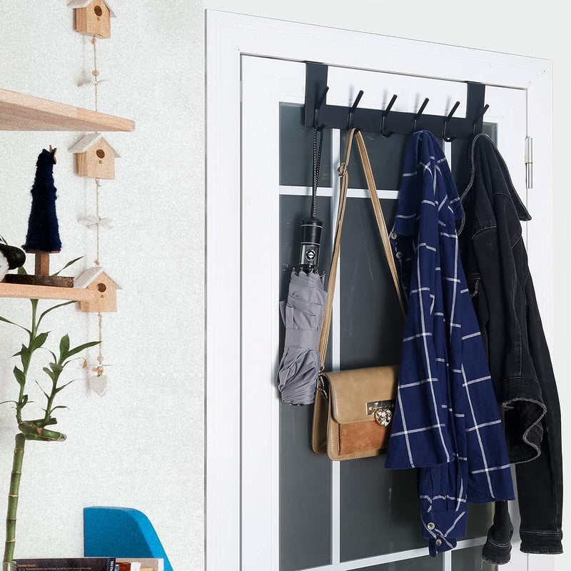 WEBI Türhaken zum Einhängen,Türgarderobe mit 6 Haken,Türaufhänger,Kleiderhaken Tür,Haken Tür,Türhake