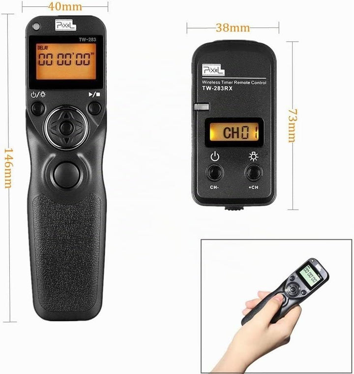 Pixel TW283-DC0 Kabellose Fernauslöser Funkausloeser Timer Intervalometer Kompatibel mit Nikon D3 D4