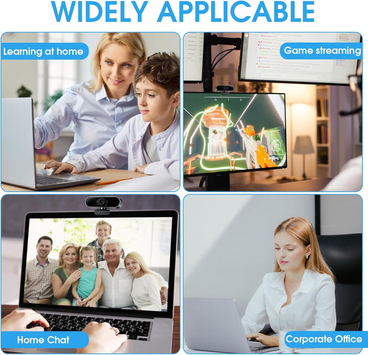 Webcam 1080P Full HD mit integriertem Mikrofon, USB Webkamera Plug &amp; Play 360° Rotation Automatische