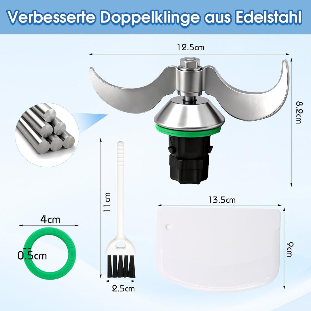 Teigmesser für Thermomix TM7/TM6/TM5,Edelstahl-Teigmischmesser,Kein Teig-Rückstand,Ersatzteile für T