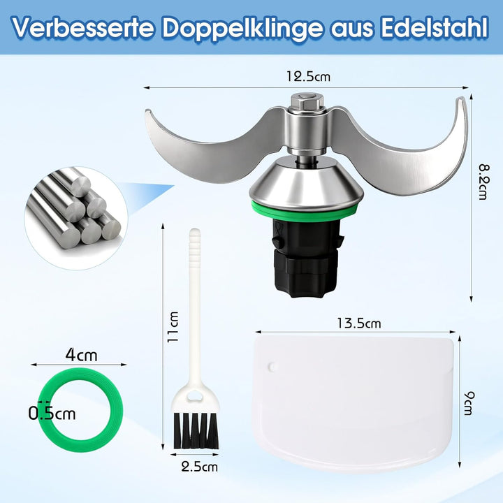 Teigmesser für Thermomix TM7/TM6/TM5,Edelstahl-Teigmischmesser,Kein Teig-Rückstand,Ersatzteile für T
