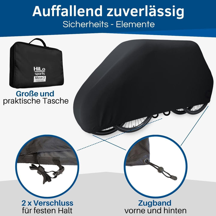 HiLo sports reissfeste Fahrradabdeckung Heckträger für 2 Fahrräder - [Mit 6m Seil] - Wasserdichter F