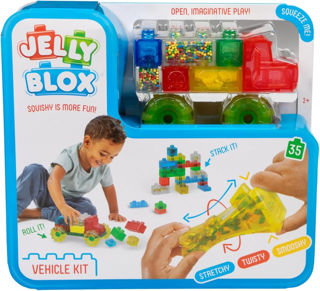 GOLIATH Jelly BLOX - Vehicle Kit, Bauspielzeug ab 2 Jahren, mit 35 Sensorische Bausteine, Konstrukti