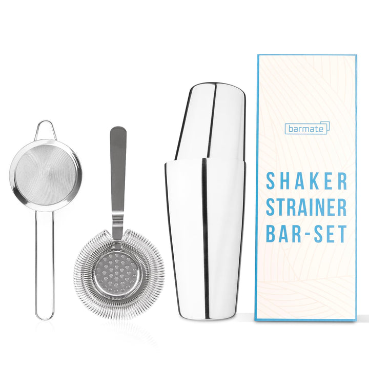 barmate Cocktail Shaker aus Edelstahl, Profi Boston Shaker, hochwertiges Barzubehör, 2-teilig 750ml
