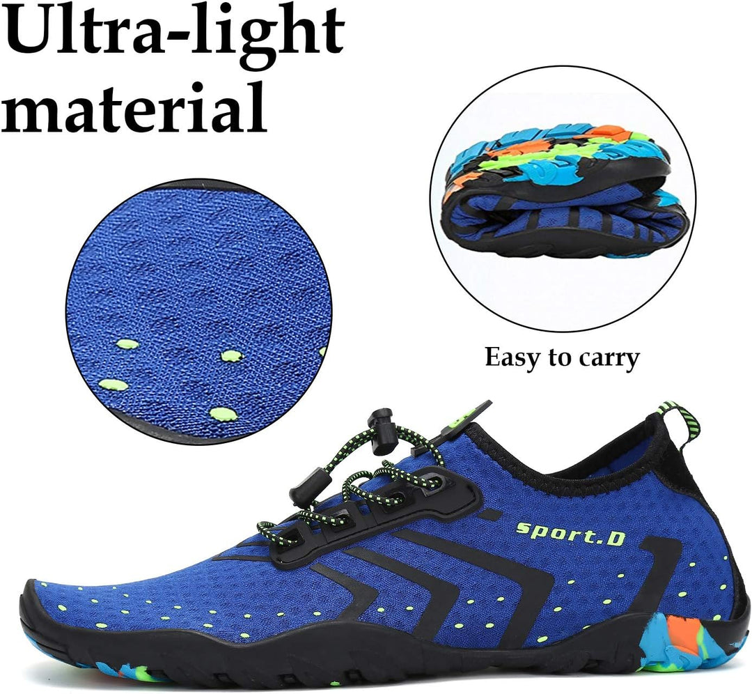 SAGUARO Herren Badeschuhe Damen rutschfeste Sohle Schnell Trocknend Schwimmschuhe 36 EU Blau, 36 EU