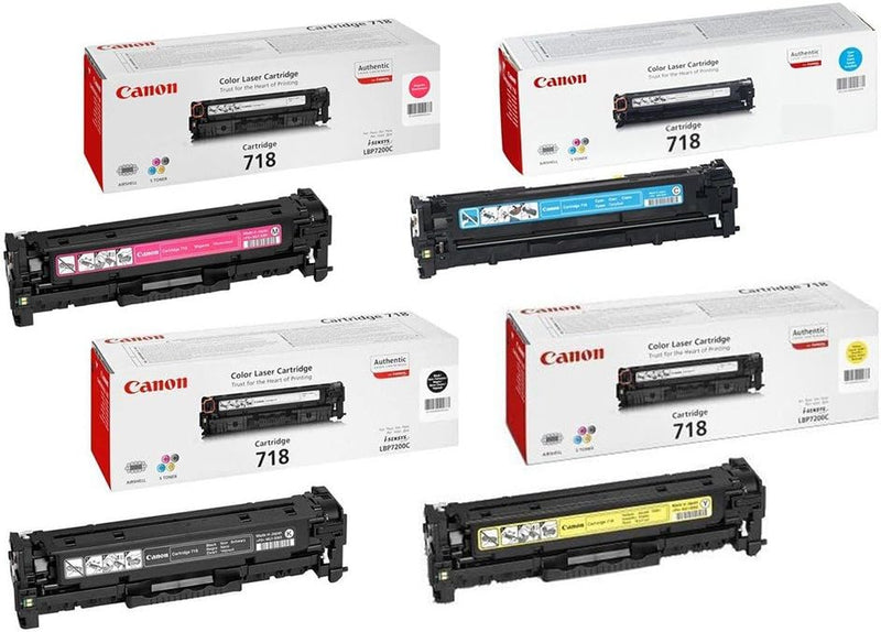 Original Canon I-Sensys 718 Tonerkartuschen-Pack, Cyan, Magenta, Gelb, Schwarz, Lasertonerkartuschen