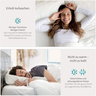 SleepCOOL Kühlendes Kopfkissen 80x80cm COOL.Moments – Extra grosses, voluminöses Kissen mit Kühleffe