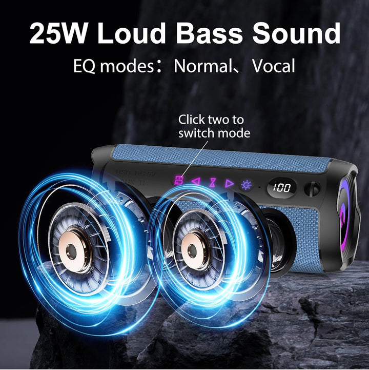 Bluetooth Lautsprecher mit Licht, Bluetooth 5.4 Musikbox,30W Dual Lautsprecher, LED Anzeige & 30 Std