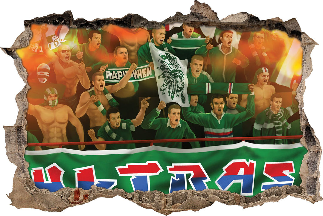 Rapid Fans, 3D Wandsticker Format: 92x62cm, Wanddekoration, 92x62