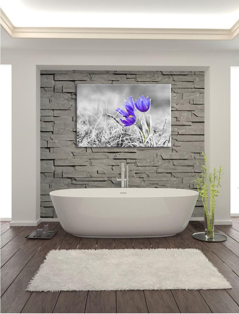 Pixxprint schöne Krokusse als Leinwandbild | Grösse: 100x70 cm | Wandbild | Kunstdruck | fertig besp