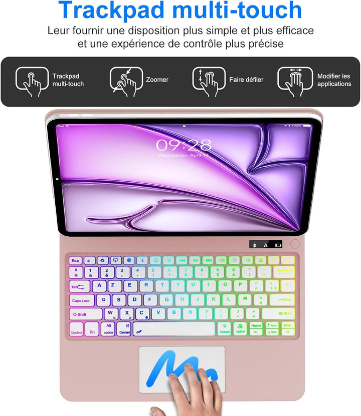 Magic Keyboard für iPad Air 13 Zoll 2026/2025/2024 (M4/M3/M2), iPad Pro 12.9 Zoll (6/5/4/3 Gen), Hül