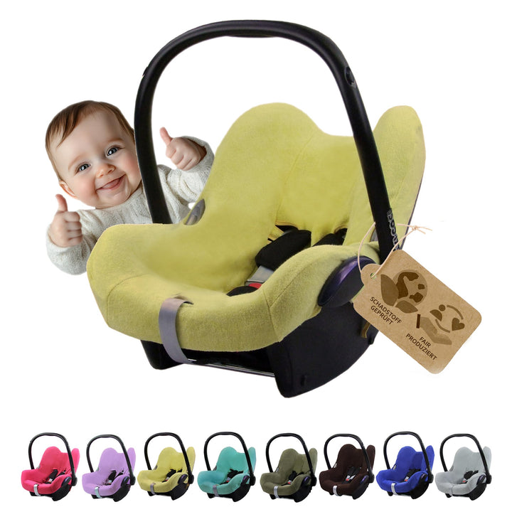 Frottee Sommerbezug [Schonbezug für Babyschale] Autositz kompatibel mit Maxi Cosi Cabrio Fix + GRATI