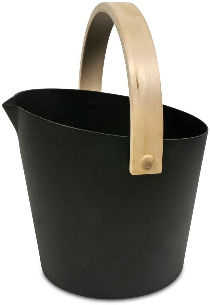 Tylö Saunakübel Brilliant Black, gefertigt aus eloxiertem und sandgestrahltem