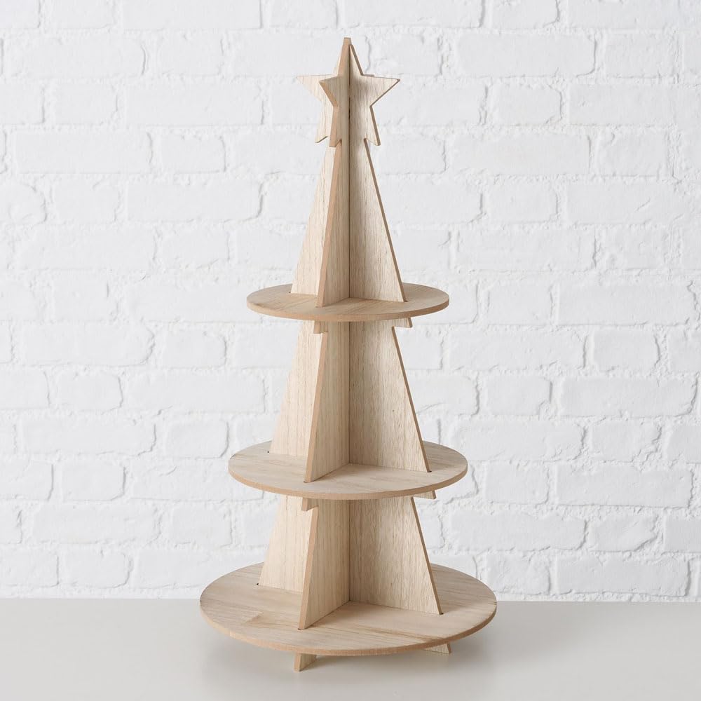 Etagere Christmas Tree Natur braun Holz Dekoetagere Weihnachtsbaum Tannenbaum