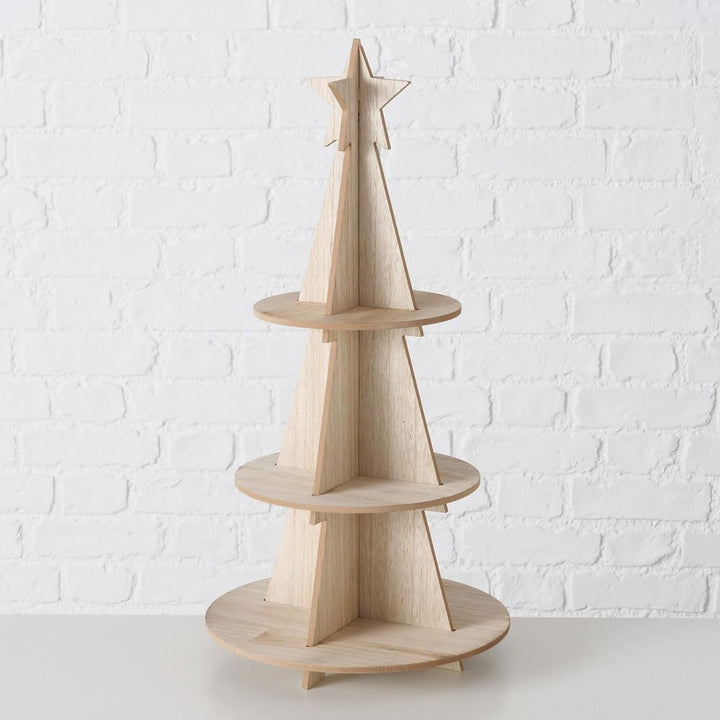 Etagere Christmas Tree Natur braun Holz Dekoetagere Weihnachtsbaum Tannenbaum