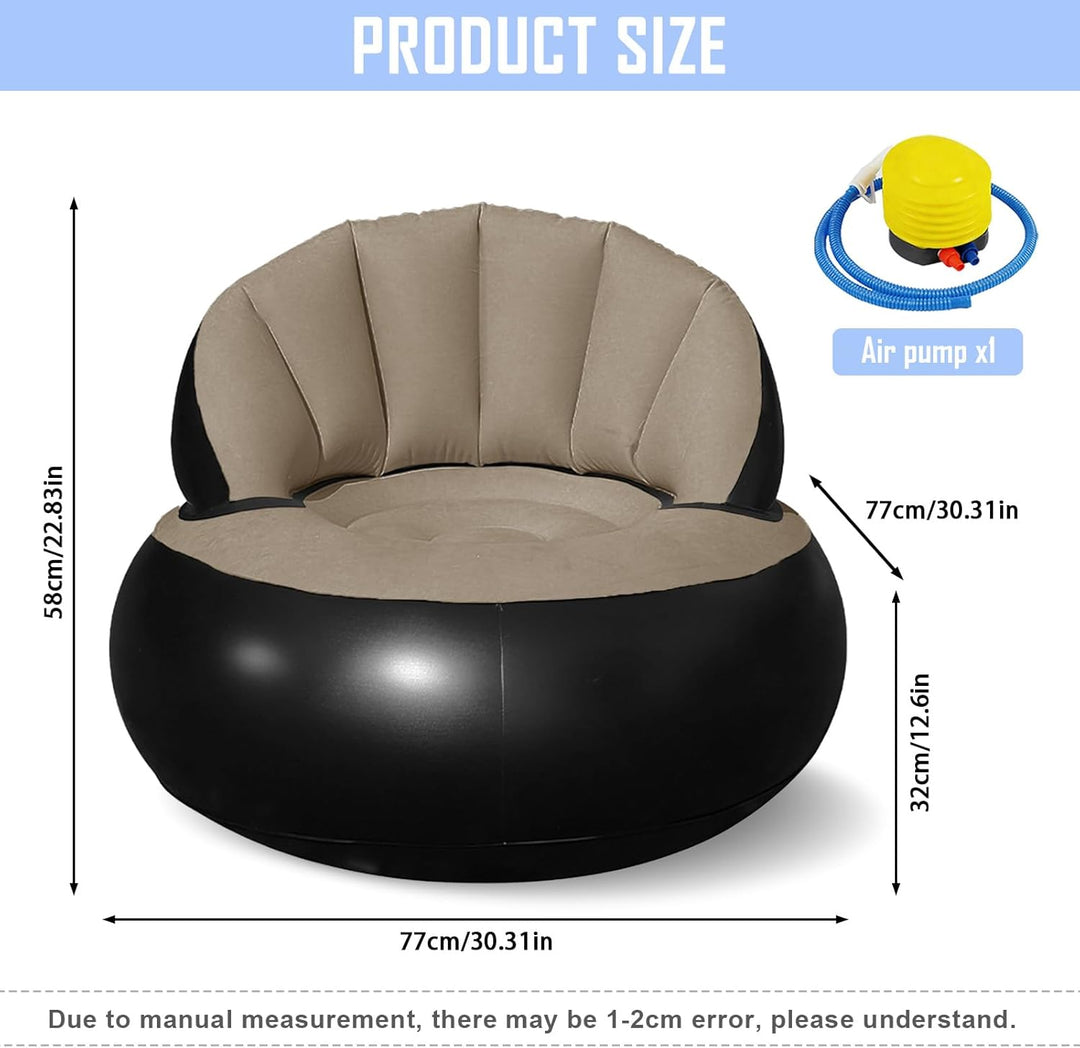 Aufblasbares Sofa, Wasserdichtes Aufblasbarer Sessel, Luftsofa mit Fusspumpe, Aufblasbare Couch mit