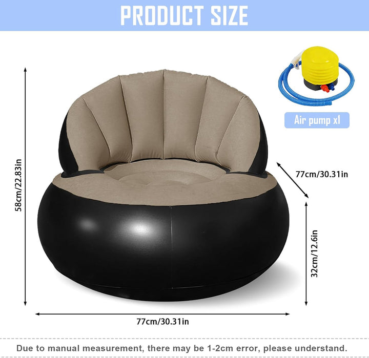 Aufblasbares Sofa, Wasserdichtes Aufblasbarer Sessel, Luftsofa mit Fusspumpe, Aufblasbare Couch mit