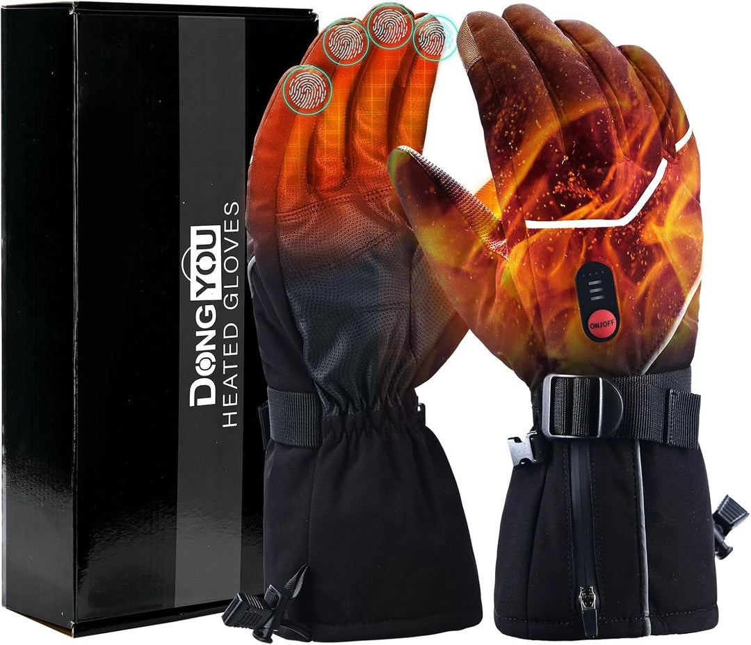 COVVY Beheizte Handschuhe,3 beheizte, temperaturverstellbare Touchscreen-Handschuhe,wiederaufladbare