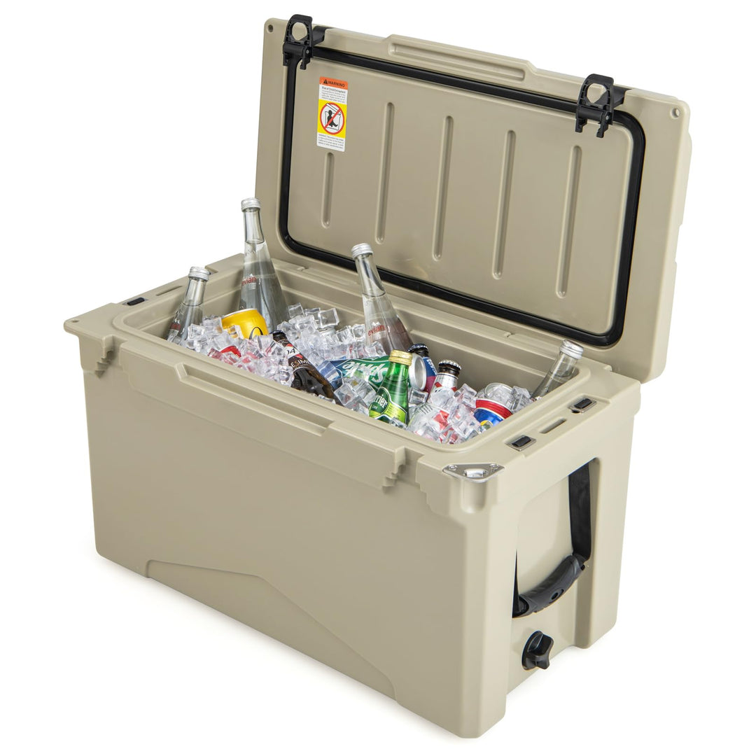 COSTWAY 47L Isolierbox Kühlbox tragbar, Wärmebehälter mit Flaschenöffner und Abflusssystem, Thermobo