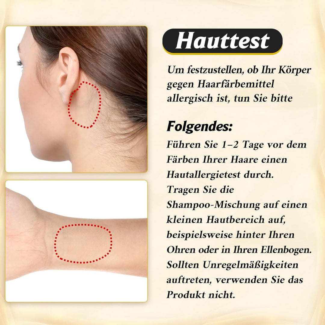 Schwarzes Haarfärbeshampoo für Graues Haar, Sofort Haarfarben Shampoo für Männer und Frauen, Black H