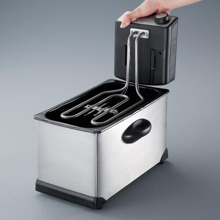 SEVERIN S72431 FR 2431 Fritteuse (2.000 W, 3 L Kapazität, 400 g,Frittiermenge) edelstahl/schwarz