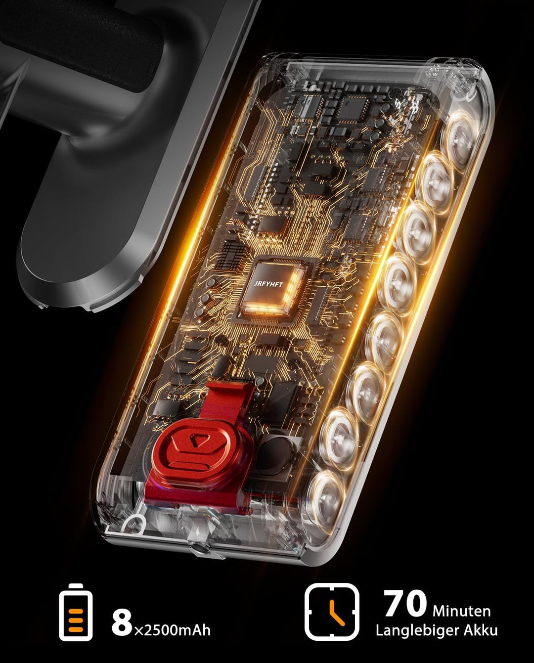 Akku Staubsauger, 50kPa/650W/70Min Staubsauger Kabellos,mit OLED-Display und 1,8-Liter-Behälter, Lei