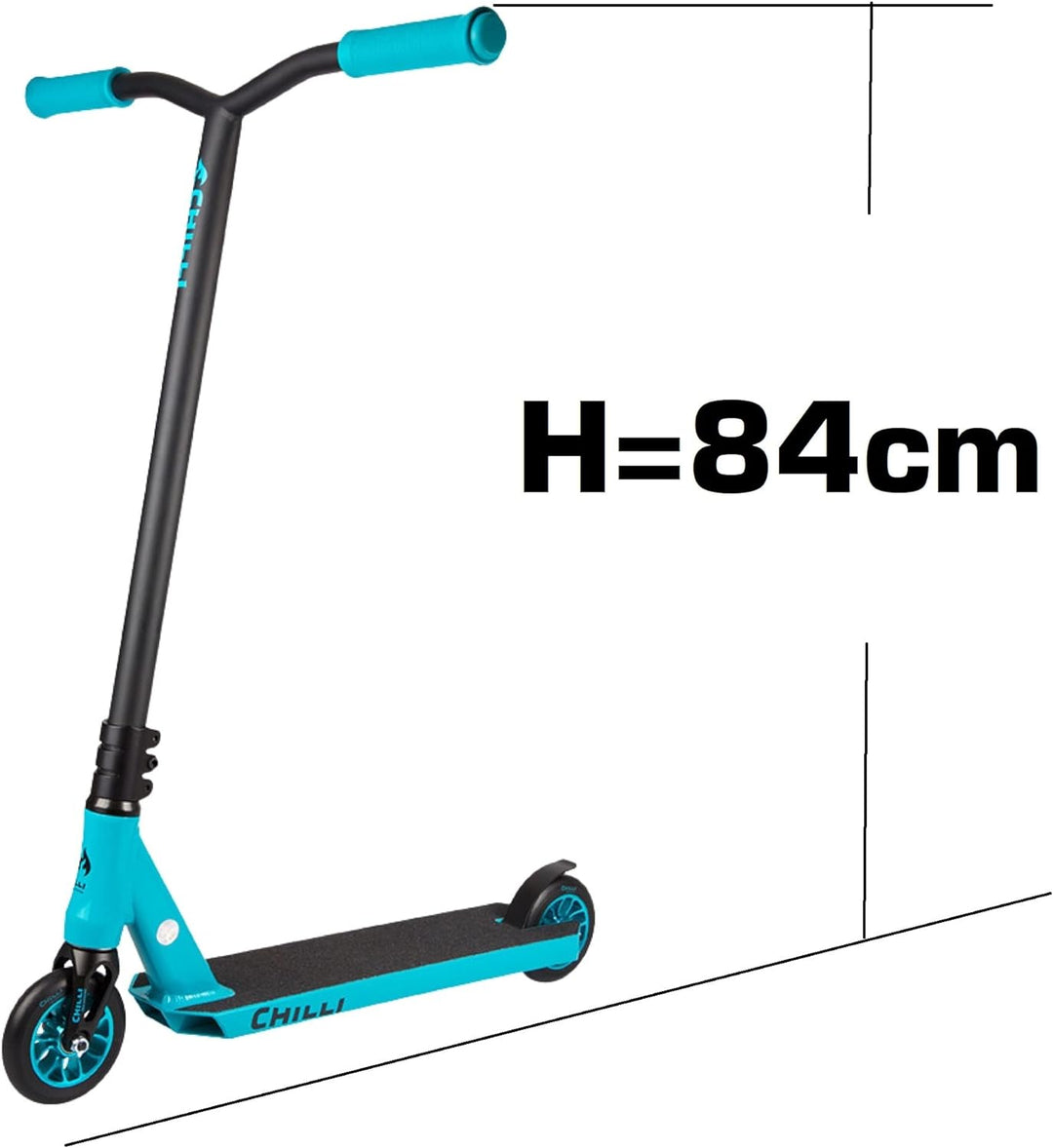 Chilli Pro Scooter Reaper Stunt-Scooter H=84cm Park Trick Tret Roller 110mm + F26 Sticker Ice Teal +