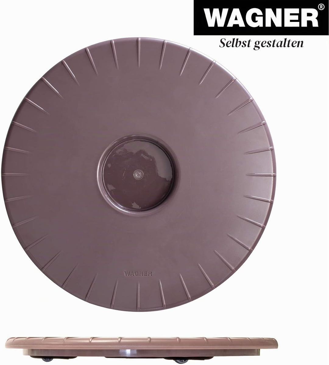WAGNER Pflanzenroller ULTRAFLAT Ø 30 x 2,5 cm I Pflanzenroller für den Innenbereich, mauve I Extra F