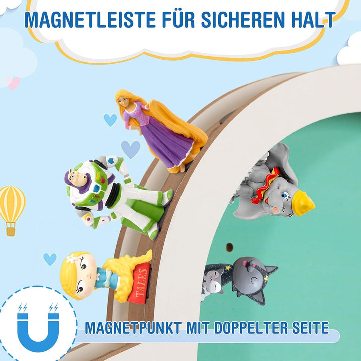 Todeco Tonie-Regal für Toniebox Hörfiguren, Magnetische Wandregal für 30-40 Tonie, Perfekte Tonie Au