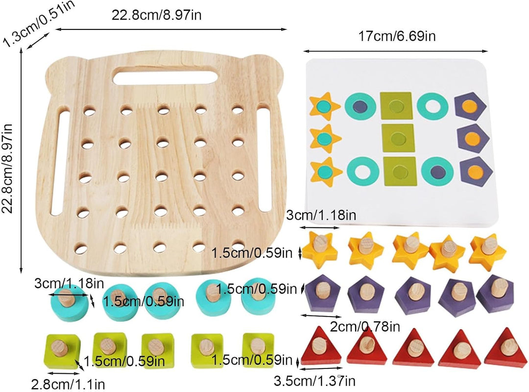 Brust-Schraubenspielzeug, Holzschraubendreher-Spielzeug | PEG Holzschrauben-Puzzlespiel | Lernset fü
