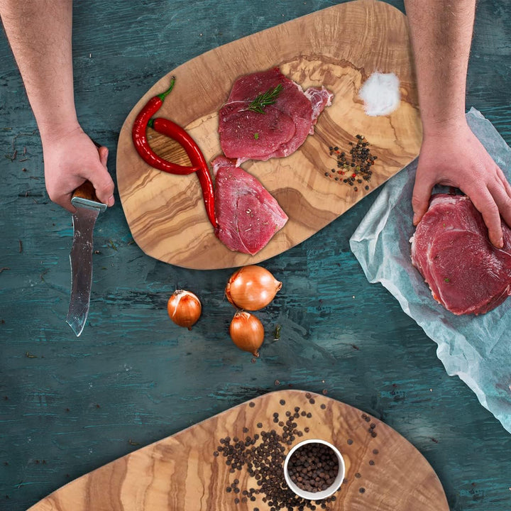Brett aus Olivenholz, Olivenholzbrett Schneidebrett, Holzbrett, Frühstücksbrett, Steakbrett, Natursc