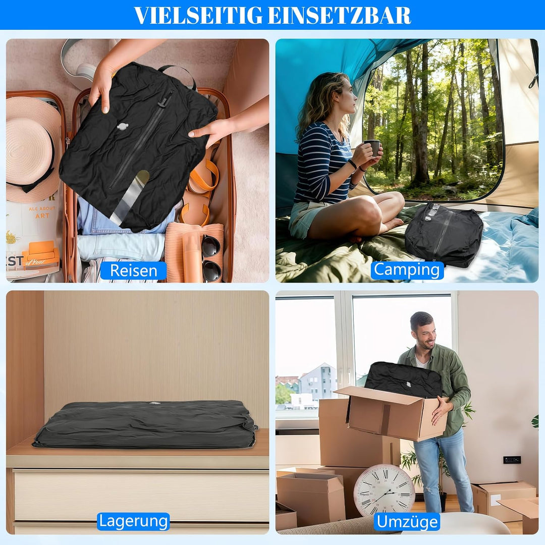 Vakuumbeutel für Kleidung Reise, 17L Wiederverwendbar TPU Vacuum Bags mit Luftdichtem, IP67 Wasserdi