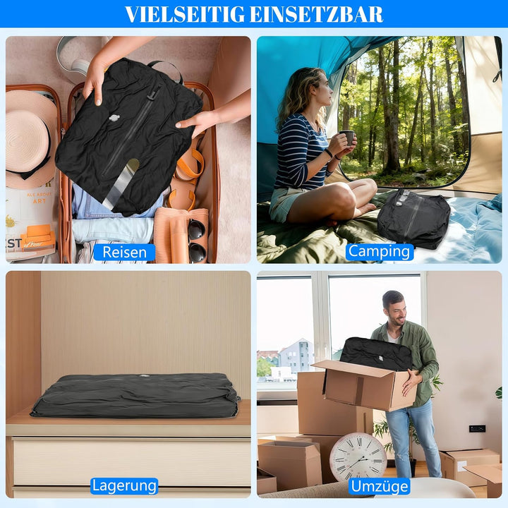 Vakuumbeutel für Kleidung Reise, 17L Wiederverwendbar TPU Vacuum Bags mit Luftdichtem, IP67 Wasserdi