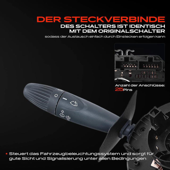 Kombischalter Lenkstockschalter für Doblo 119 223 1.2L 1.6L 1.9L Kasten/MPV 2001-2003 735292037