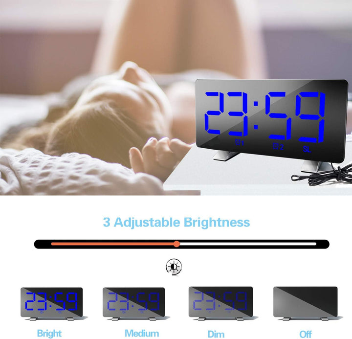Lancoon Digitaler Radiowecker für das Schlafzimmer Einstellbare Helligkeit und Lautstärke Schlummern