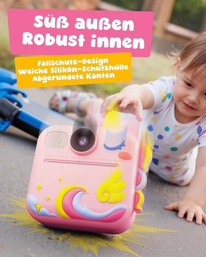 KOKODI Kinderkamera Sofortbildkamera 3-12 Jungen Mädchen(Rosa), Rosa