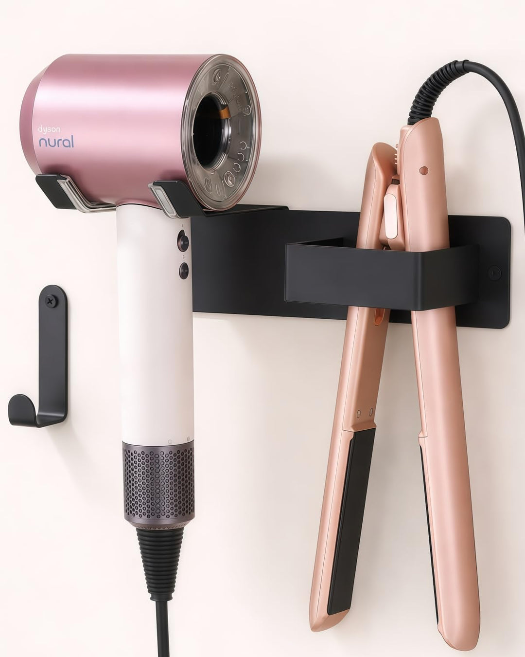 Föhn Halterung für Haartrockner und Glätteisen, Edelstahl Fönhalter Ohne Bohren, Fönhalter Wand Ohne