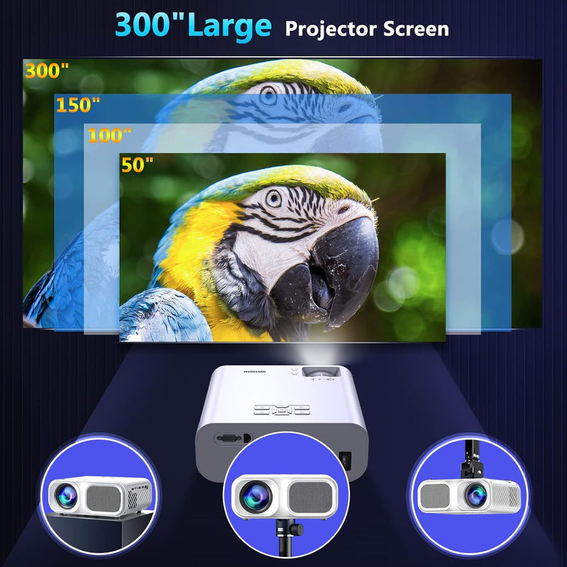 Beamer 4K, Full HD 9800 Lumen Beamer Native 1080P, 5G WiFi Bluetooth Beamer Unterstützung 4K Video,