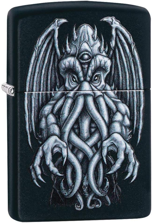Zippo Unisex-Erwachsene Winged Monster Feuerzeug, Schwarz Matt Flügelmonster, Einheitsgrösse, Schwar