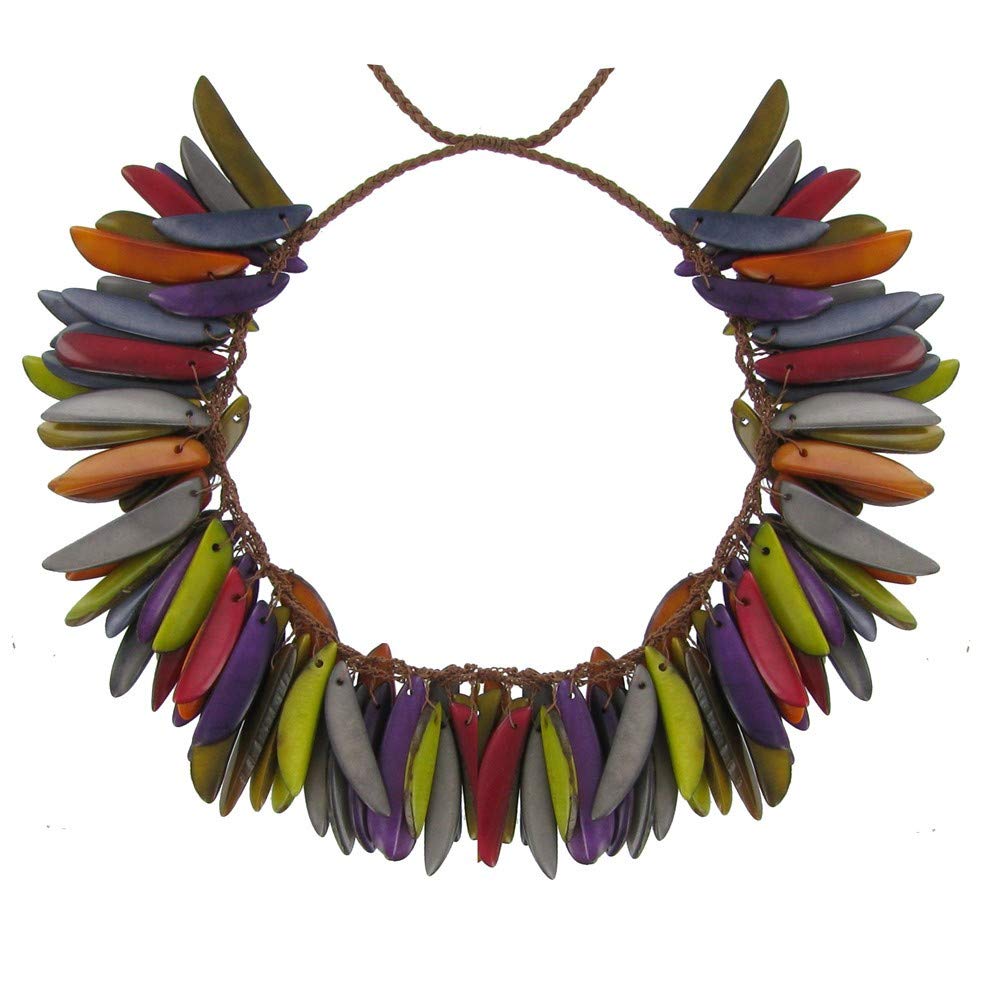 LES POULETTES BIJOUX - Tagua Halskette Herbst Mehrfarbig Flame
